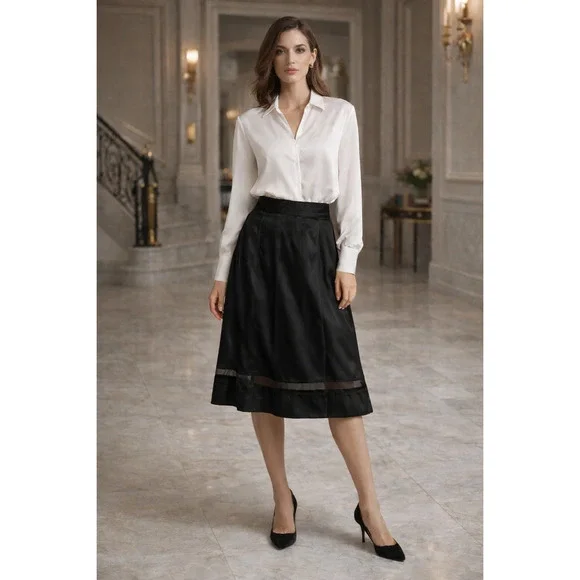 Marc Jacobs Silk ladies skirt black Size 10 dark feminine formal minimalistic - Picture 1 of 11